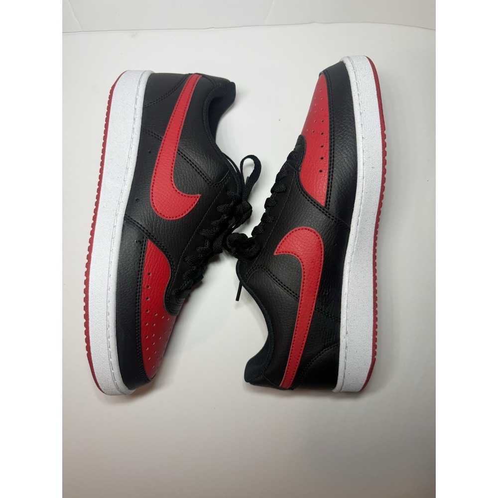 Nike Court Vision Low Shoes Men Size 8 Red black Sneakers Low Top Lace up